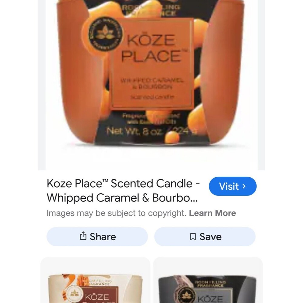 #2123**KOZE PLACE Whipped Caramel & Bourbon Scented Candle - Orange